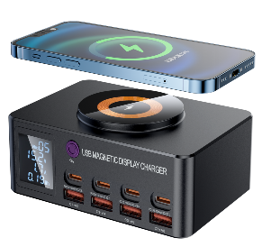 WEILAI WL-818DP 4-PORT PD MULTIFUCTIONAL DISPLAY SMART CHARGER